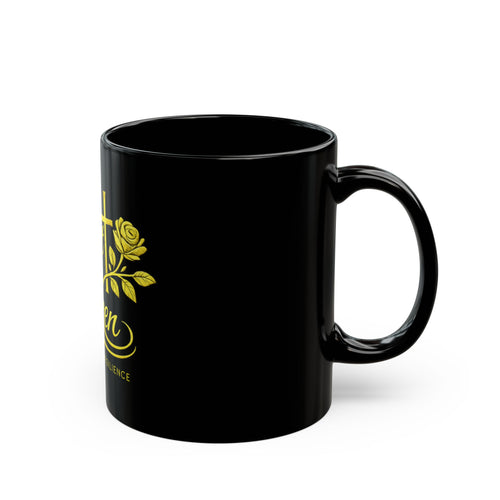 Bent Not Broken Black Mug — Faith, Strength & Resilience Coffee Cup