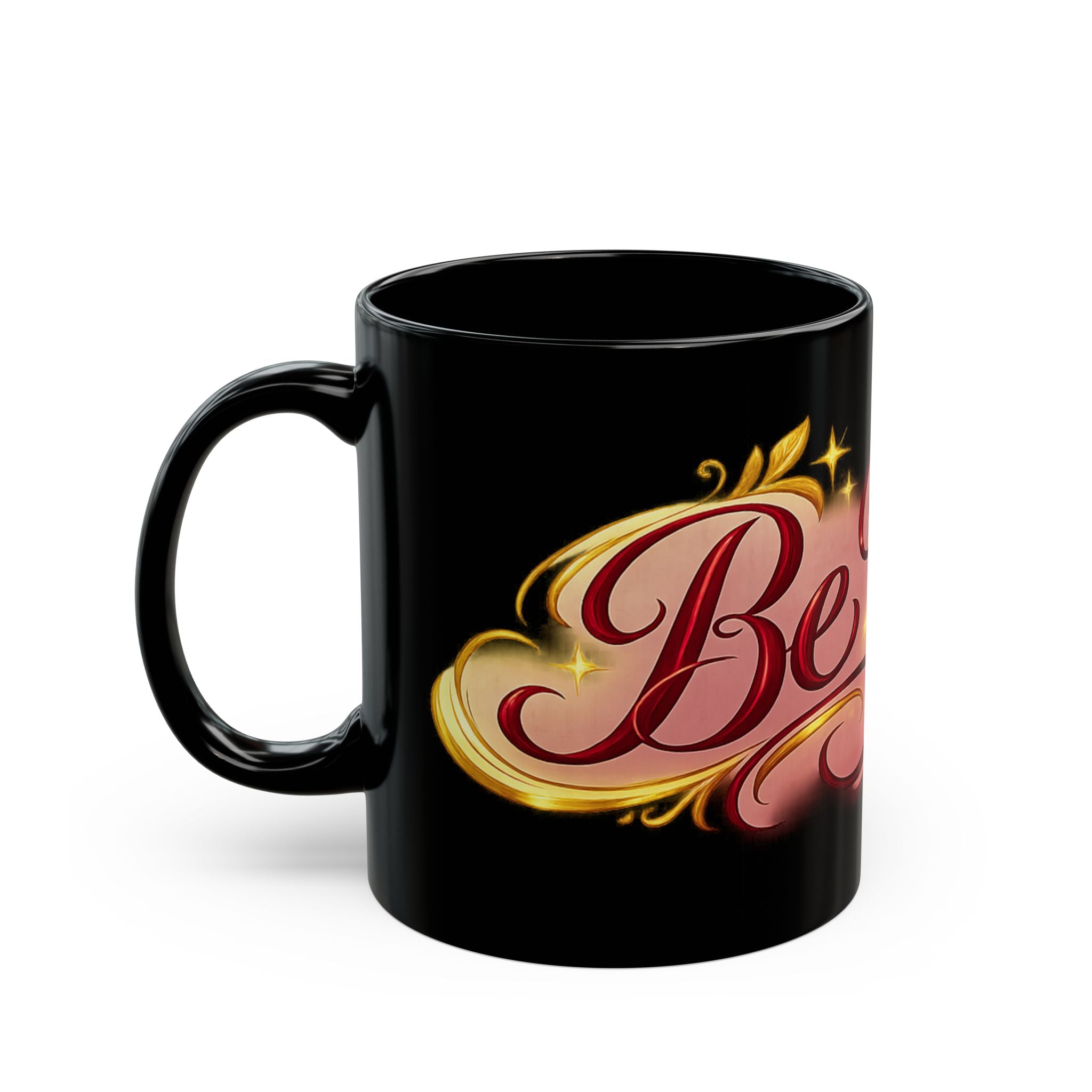 Be You Black Ceramic Mug — Inspirational Script Coffee Cup (11oz, 15oz)