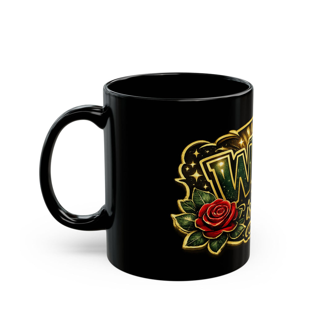 WTF Is Next? Black Ceramic Mug – Funny Retro Tattoo-Style Coffee Cup (11oz/15oz)